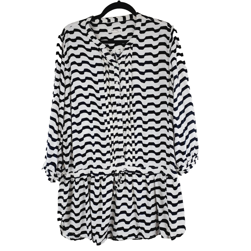 Anthropologie‎ Isabella Sinclair Womens Large Tunic Top Drop Waist Mod Print